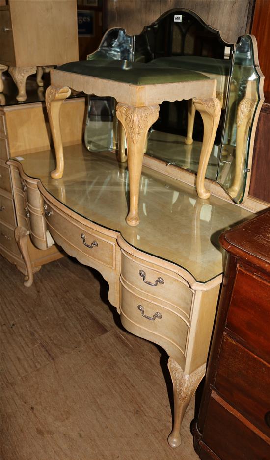 1950s maple dressing table and stool